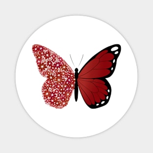 Blooming red butterfly Magnet